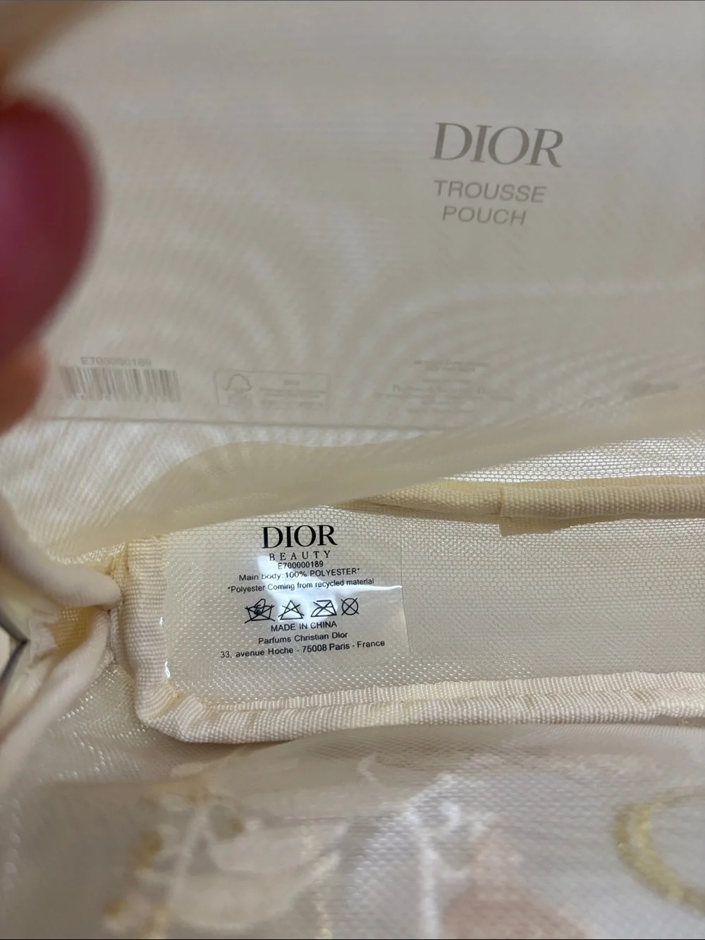 Parfums Christian Dior Embroidered Floral Cosmetic Pouch
